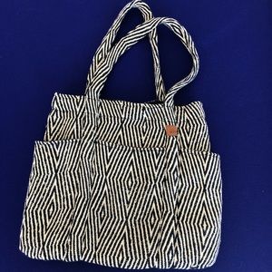Roxy black and white beach tote